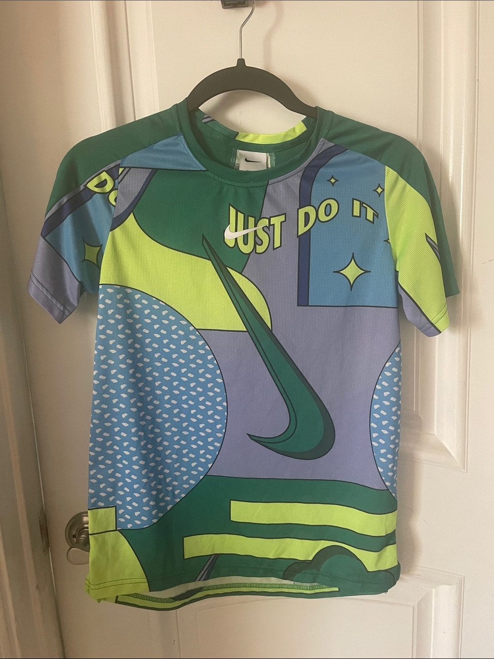 Nike Dri-FIT Running Activewear Short Sleeve Shirt - Big Boys' Large